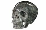 Carved, Grey Smoky Quartz Crystal Skull #150887-2